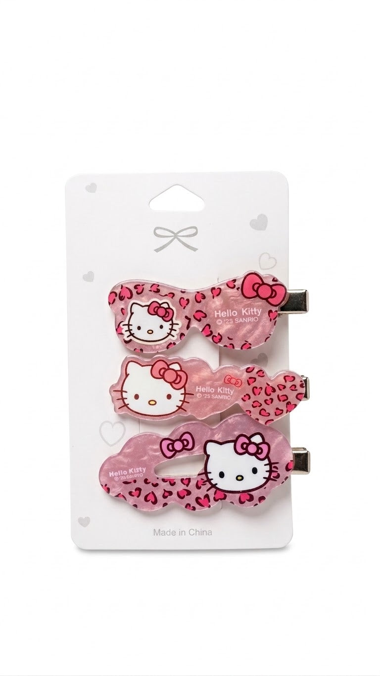 Hair clip x3 Hello Kitty