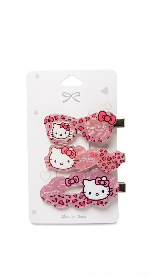 Hair clip x3 Hello Kitty