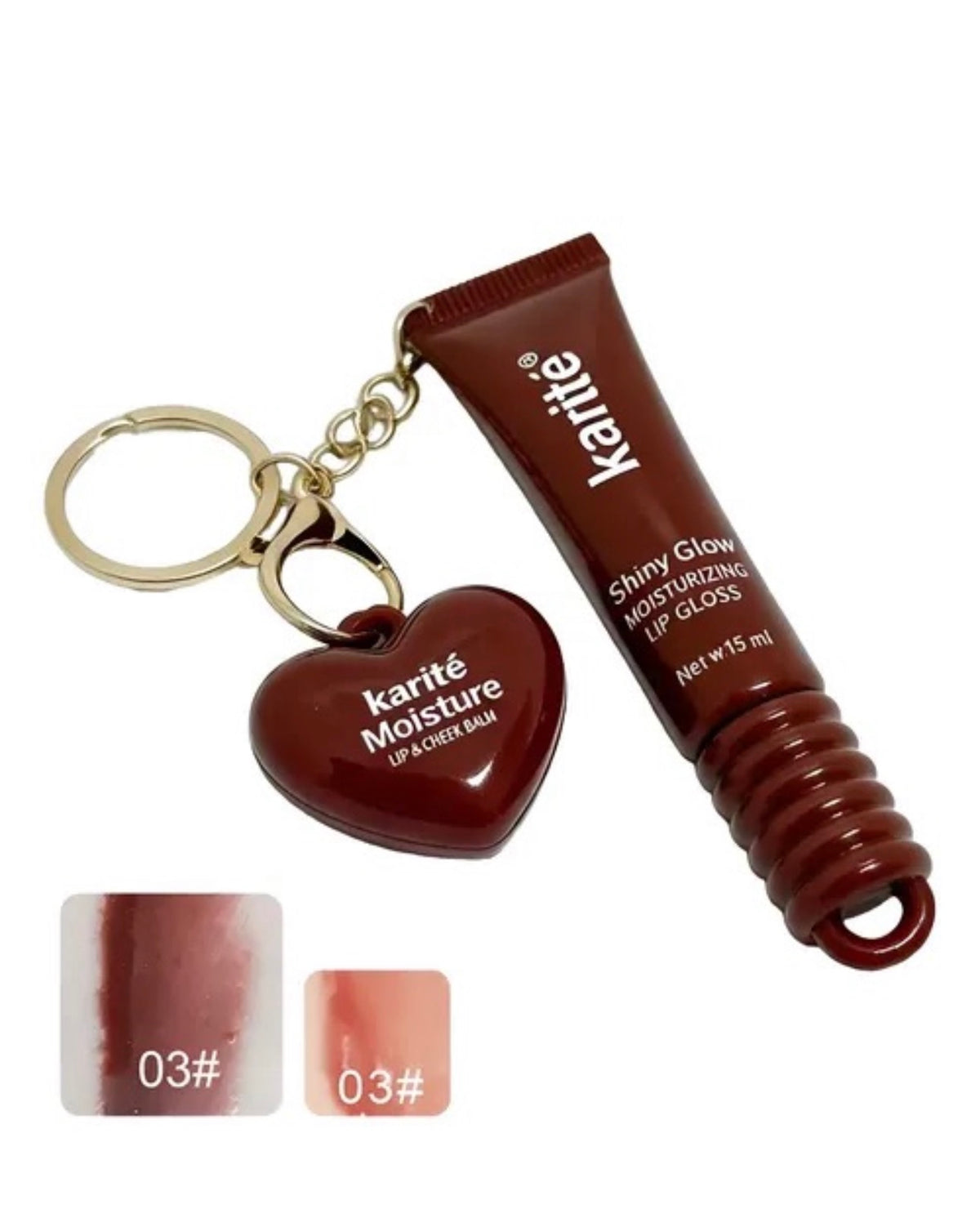 Llavero doble gloss y brillo labial Karite